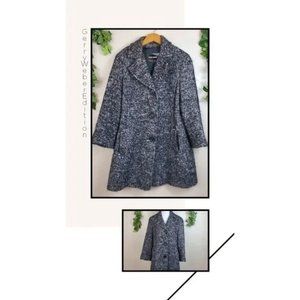 Vintage Gerry Weber Tweed Wool Button Lined Jacket Pockets Black White Size 10